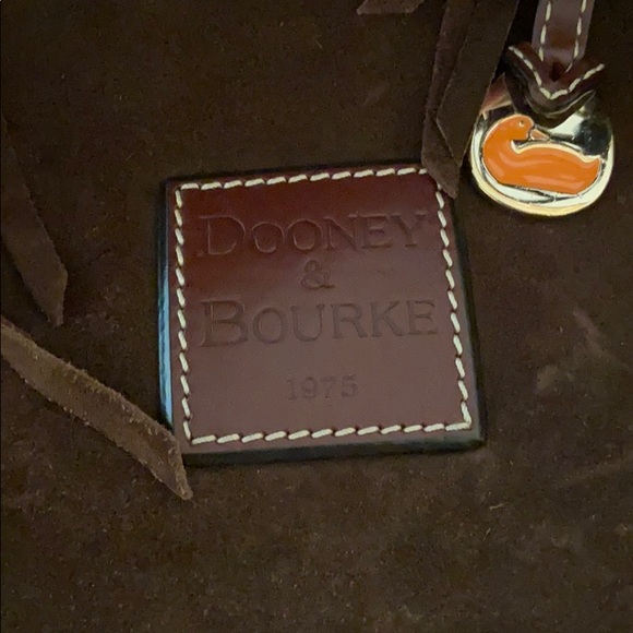 Dooney & Burke Chocolate Suede Fringe Bag - Picture 5 of 9